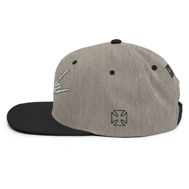 classic-snapback-heather-black-left-side-668eb35d5870e Metal X Skeleton Hands Multicolour Classic Snapback Hats