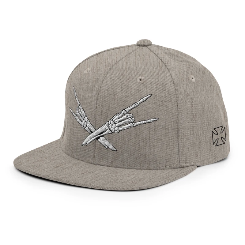 classic-snapback-heather-grey-left-front-668eb35d8bbaf Metal X Skeleton Hands Multicolour Classic Snapback Hats
