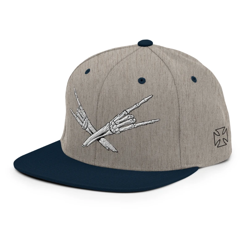 classic-snapback-heather-grey-navy-left-front-668eb35d6ba8e Metal X Skeleton Hands Multicolour Classic Snapback Hats