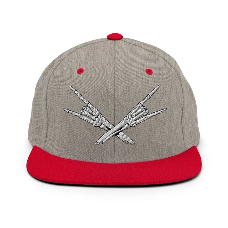 classic-snapback-heather-grey-red-front-668eb35d6c46a Metal X Skeleton Hands Multicolour Classic Snapback Hats