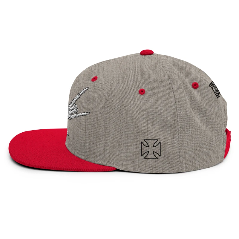 classic-snapback-heather-grey-red-left-side-668eb35d79822 Metal X Skeleton Hands Multicolour Classic Snapback Hats