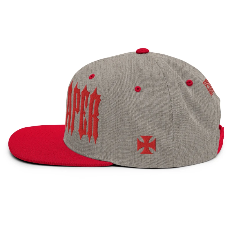 classic-snapback-heather-grey-red-left-side-669e98b7cd22a - kopia Grim Reaper Multicolour Classic Snapback Hats