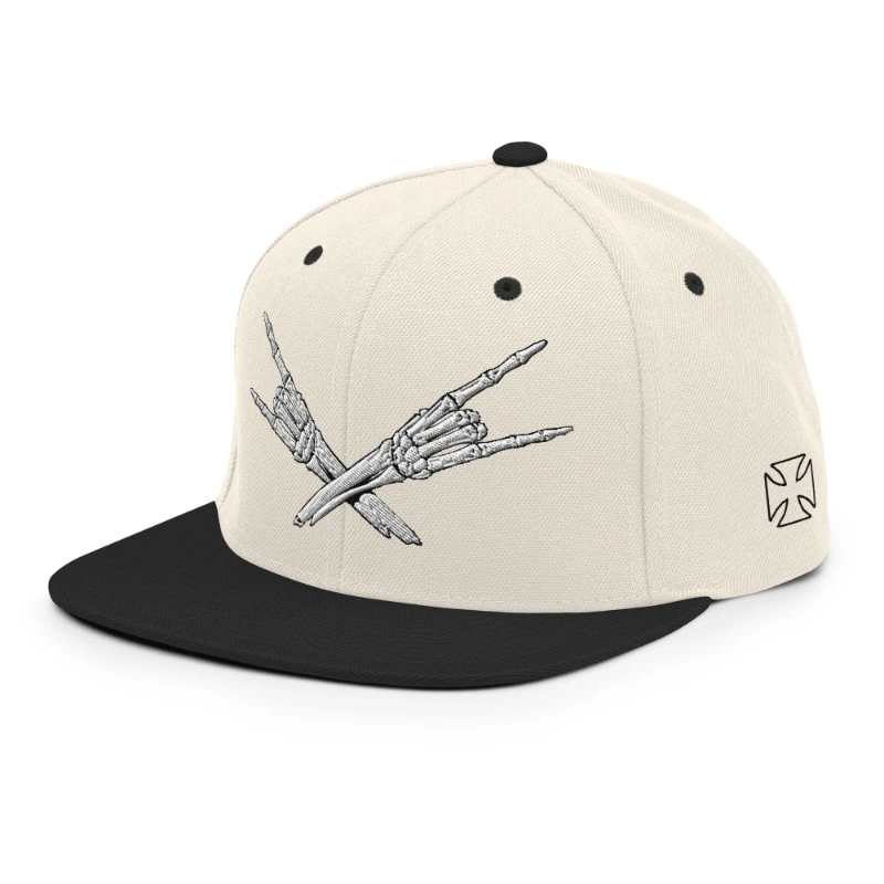 classic-snapback-natural-black-left-front-668eb35d9d765 Metal X Skeleton Hands Multicolour Classic Snapback Hats