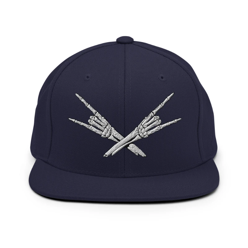 classic-snapback-navy-front-668eb35cecc54 Metal X Skeleton Hands Multicolour Classic Snapback Hats