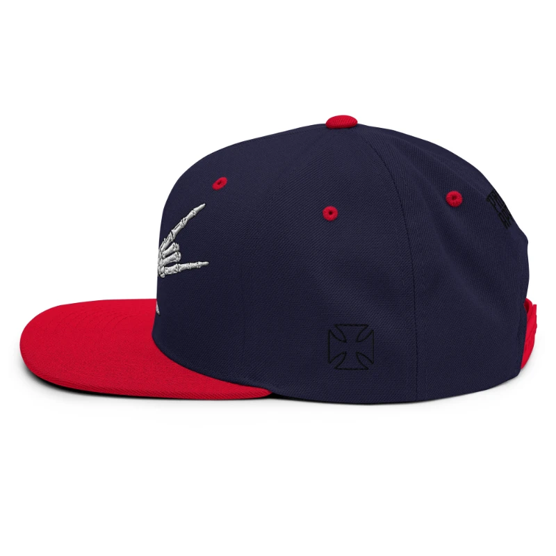 classic-snapback-navy-red-left-side-668eb35d06d15 Metal X Skeleton Hands Multicolour Classic Snapback Hats