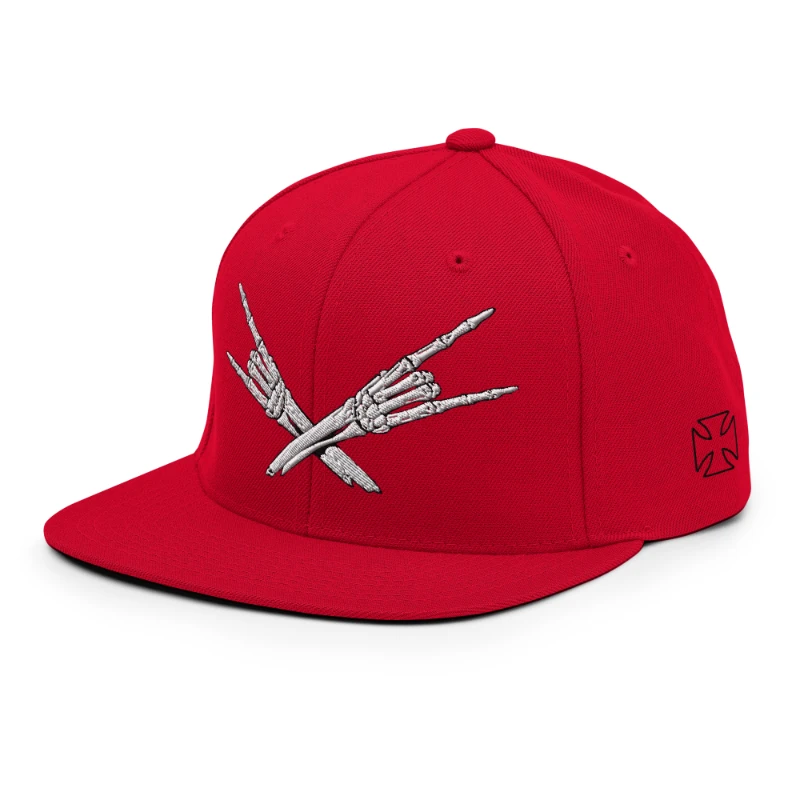 classic-snapback-red-left-front-668eb35d160c0 Metal X Skeleton Hands Multicolour Classic Snapback Hats