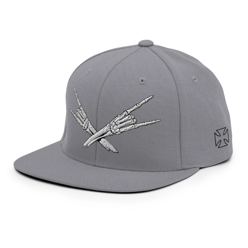 classic-snapback-silver-left-front-668eb35d48e22 Metal X Skeleton Hands Multicolour Classic Snapback Hats