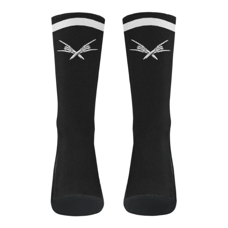 Metal X Skeleton Hands Crew Socks