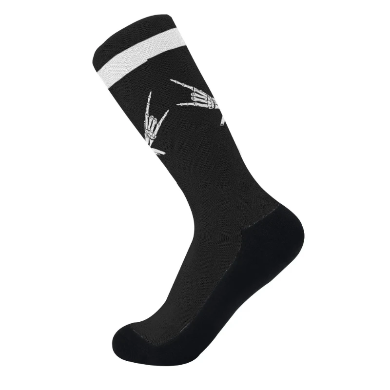 Metal X Skeleton Hands Crew Socks