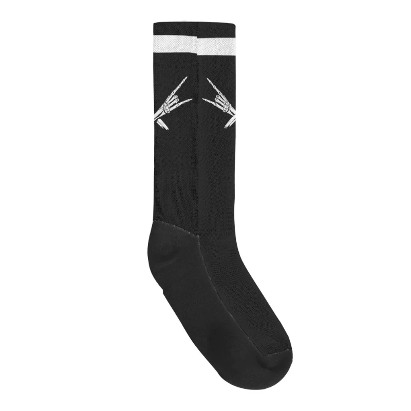 Metal X Skeleton Hands Crew Socks