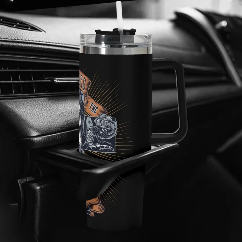Blessed Ar The Sick 40oz Stainless Steel Tumbler With Black Handle and Straw