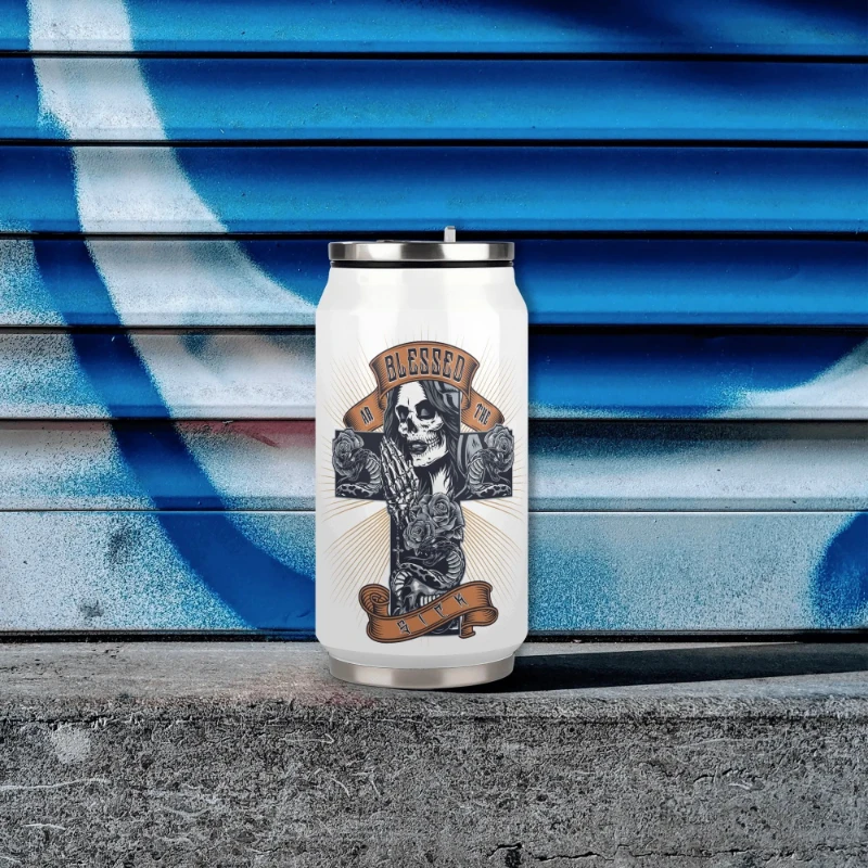 Blessed ar the Sick 300ml Stainless Steel Can Shaped Soda Cup Travel Tumbler