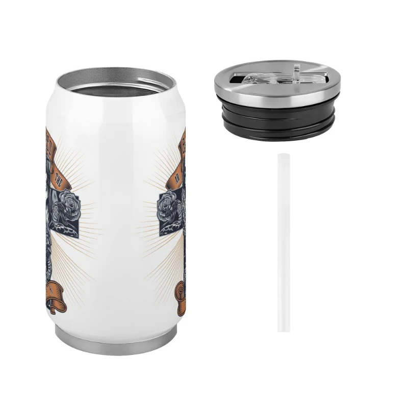 Blessed ar the Sick 300ml Stainless Steel Can Shaped Soda Cup Travel Tumbler
