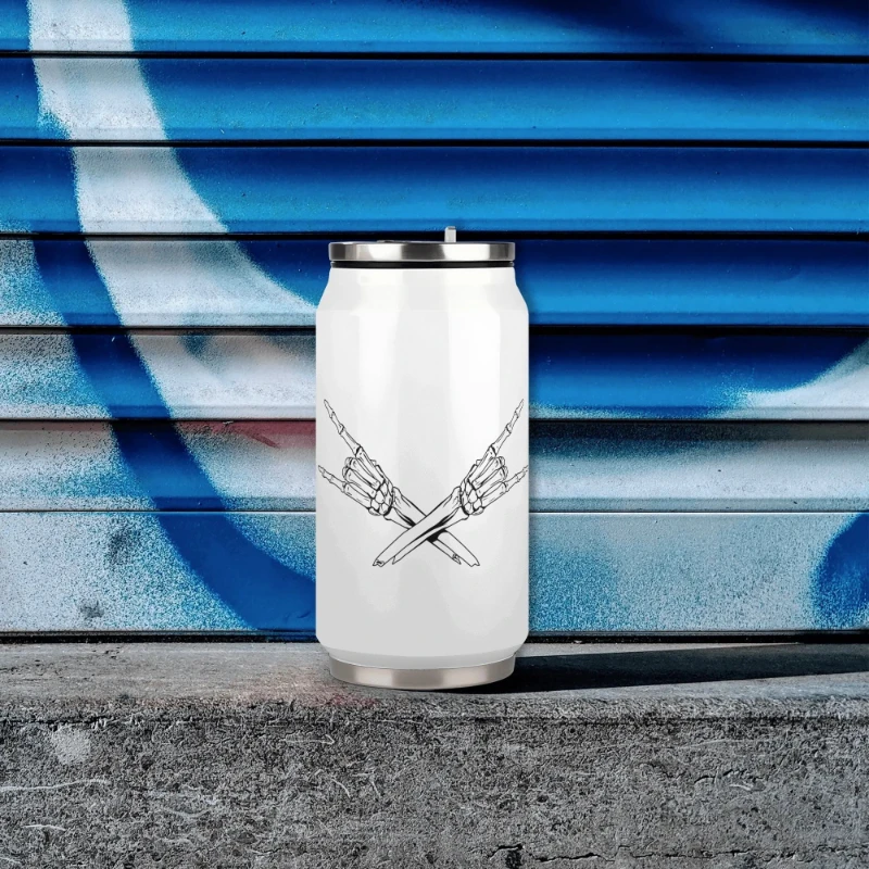 Metal X Skeleton Hands 300ml Stainless Steel Can Shaped Soda Cup Travel Tumbler
