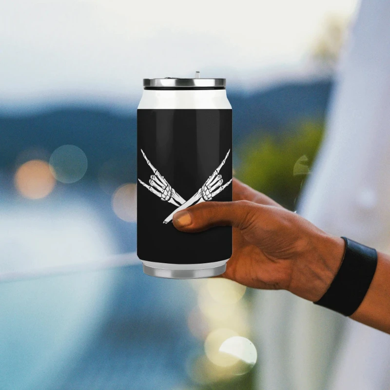 Metal X Skeleton Hands 300ml Stainless Steel Can Shaped Soda Cup Travel Tumbler