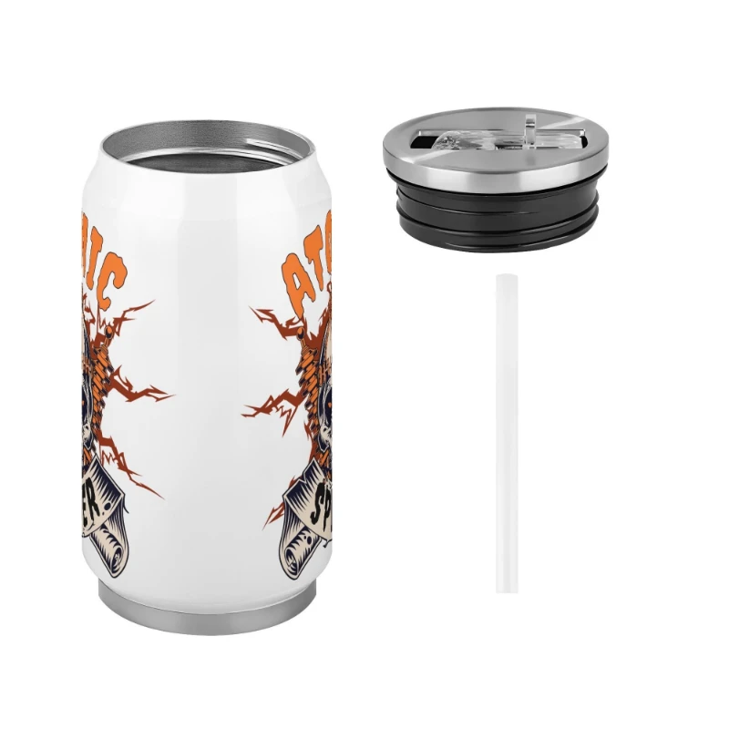 Atomic Spider 300ml Stainless Steel Can Shaped Soda Cup Travel Tumbler