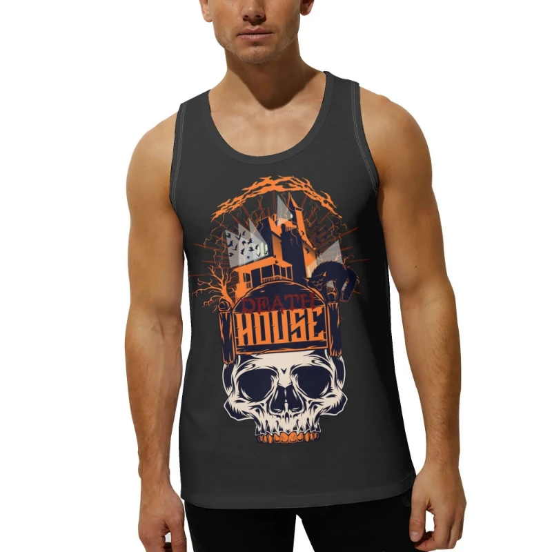 1723737608-3-n0aCTjYWTR Death House Men's Loose Fit Sleeveless Muscle T-Shirt