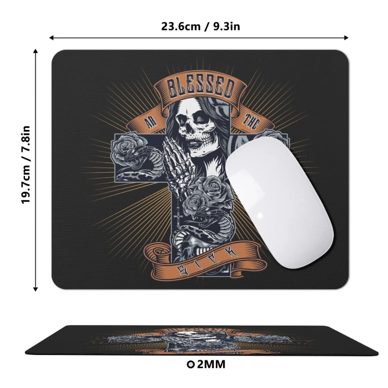Blessed ar the sick Square Rubber Mouse Pad