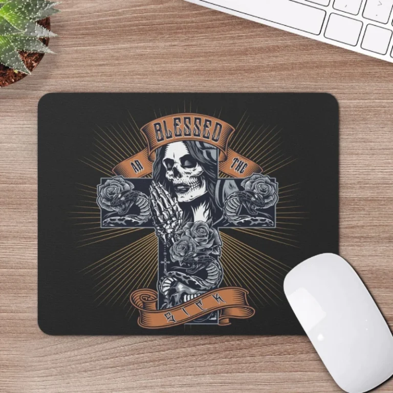 Blessed ar the sick Square Rubber Mouse Pad