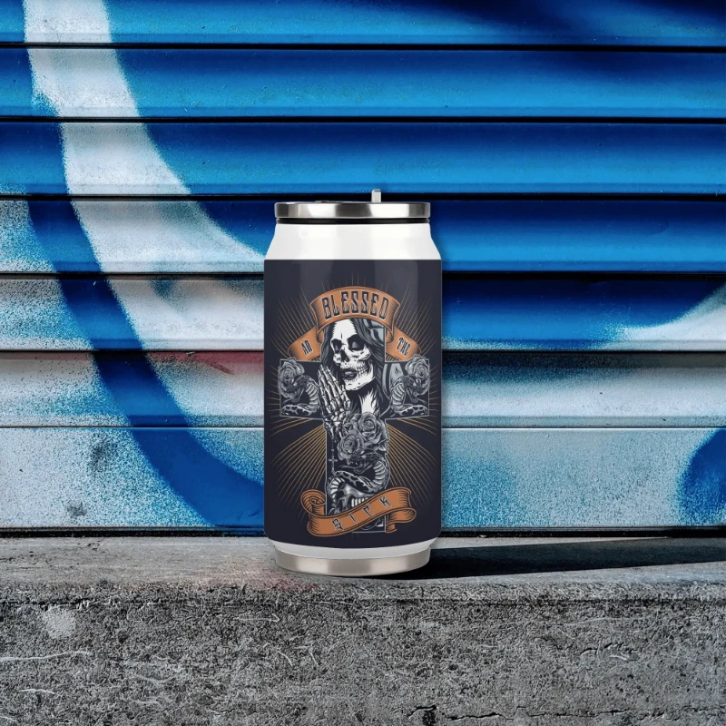 Blessed ar the Sick 300ml Stainless Steel Can Shaped Soda Cup Travel Tumbler