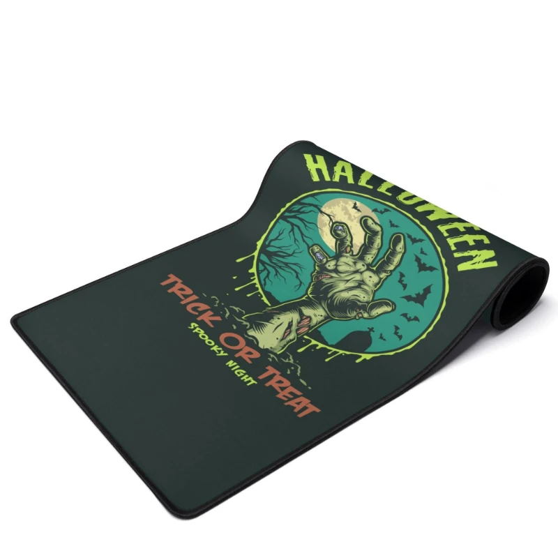 Halloween Zombie Hand Trick or Treat Big Rectangle Rubber Gaming Mousepad +