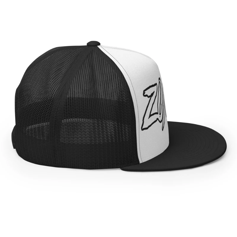 5-panel-trucker-cap-black-white-black-right-66cca399a42da Zombie Multicolour Classic Trucker Cap