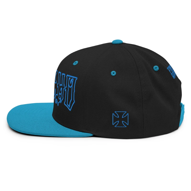 classic-snapback-black-teal-left-side-66c099cad329f Psycho Multicolour Classic Snapback Hats