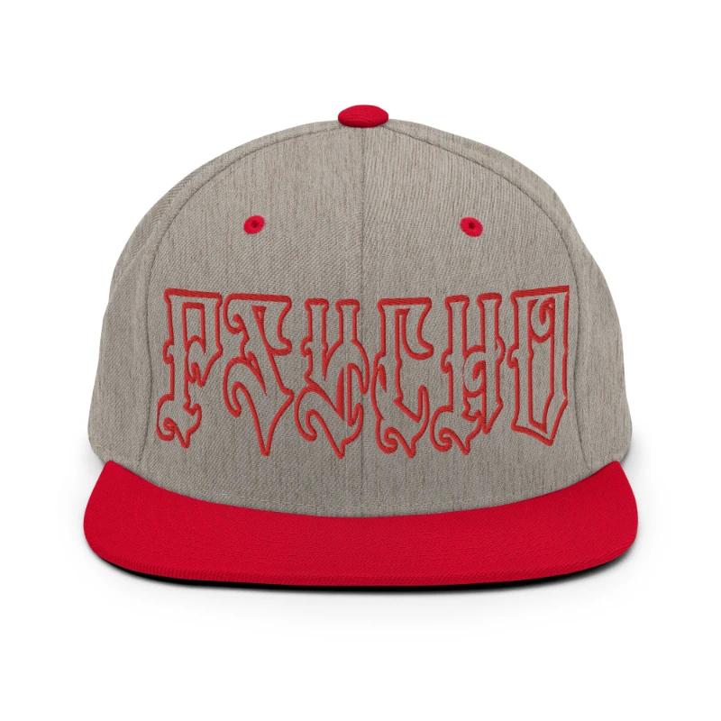 classic-snapback-heather-grey-red-front-66c094435b8e4 Psycho Multicolour Classic Snapback Hats