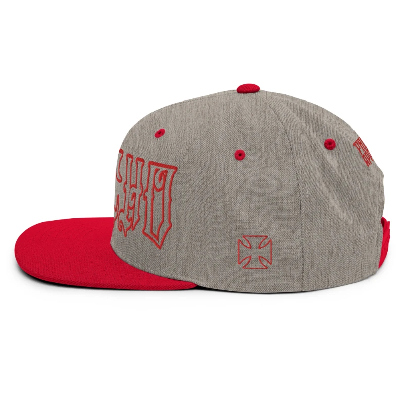 classic-snapback-heather-grey-red-left-side-66c094435eef7 Psycho Multicolour Classic Snapback Hats