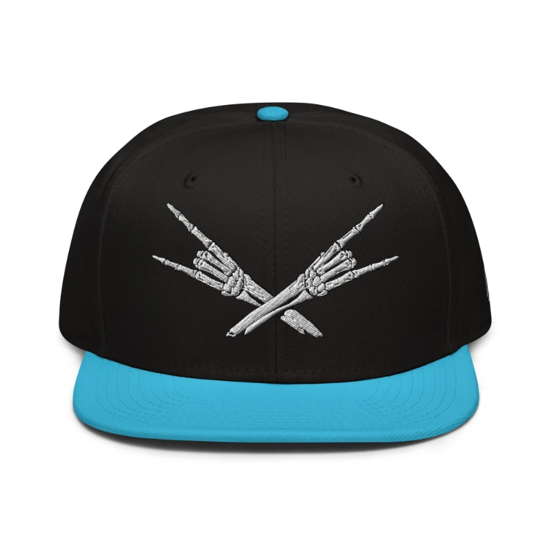 snapback-aqua-blue-black-black-front-66bf52c3e7961 Metal X Skeleton Hands Multicolour Snapback Hats