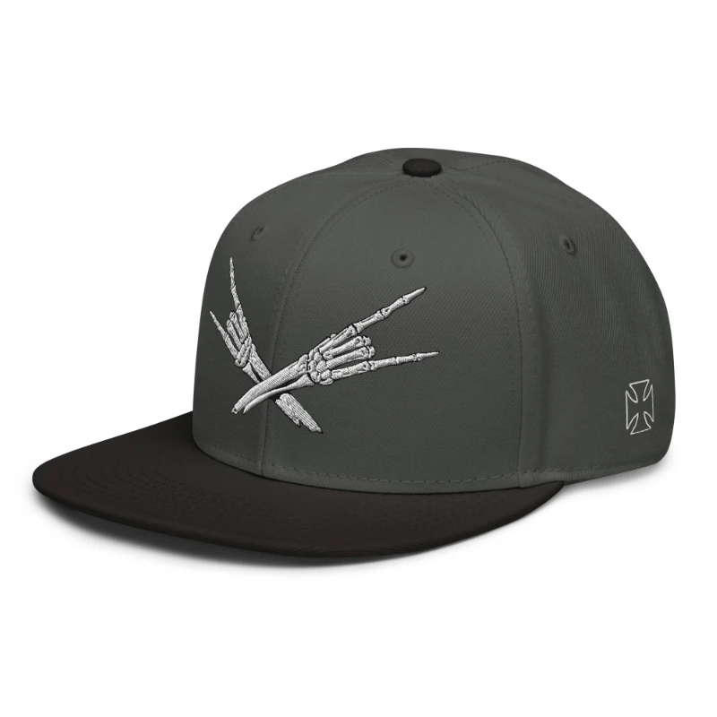 snapback-black-charcoal-gray-charcoal-gray-left-front-66bf52c4104d2 Metal X Skeleton Hands Multicolour Snapback Hats