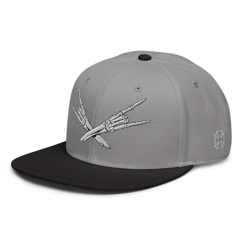 snapback-black-gray-gray-left-front-66bf52c41b00d Metal X Skeleton Hands Multicolour Snapback Hats