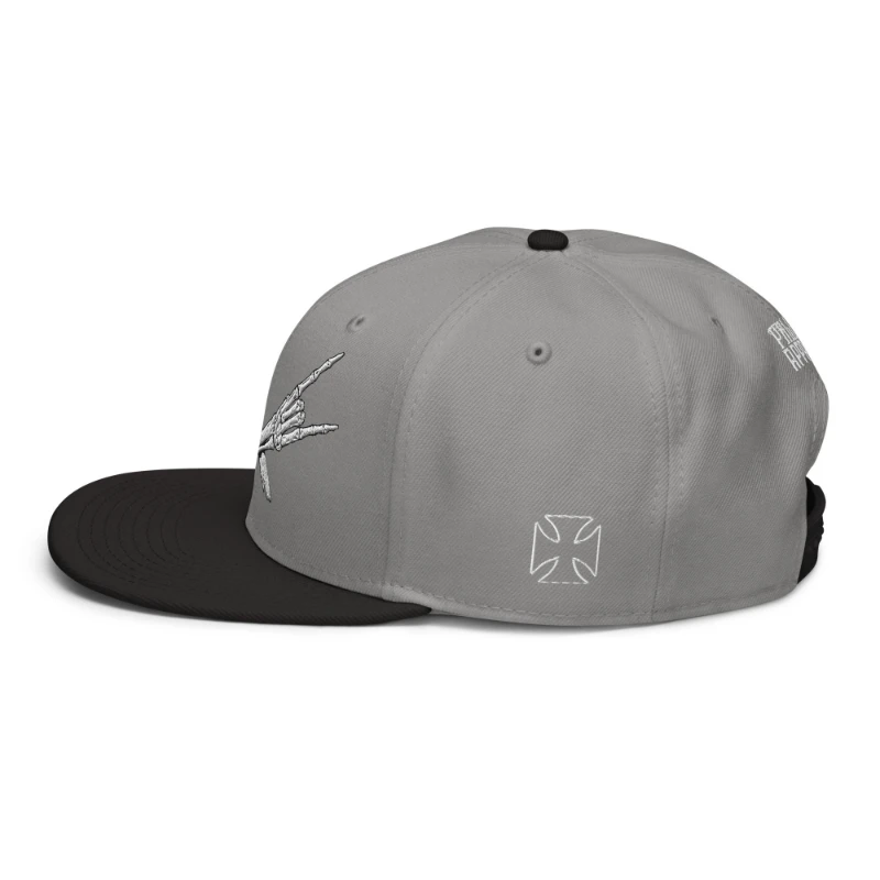 snapback-black-gray-gray-left-side-66bf52c41a85a Metal X Skeleton Hands Multicolour Snapback Hats