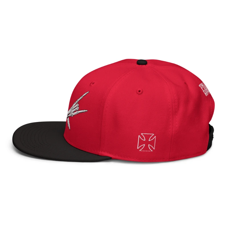 snapback-black-red-red-left-side-66bf63ac64f18 Metal X Skeleton Hands Multicolour Snapback Hats