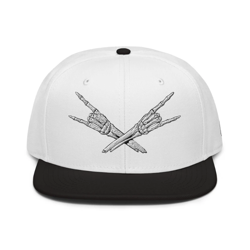 snapback-black-white-white-front-66bf5635e7267 Metal X Skeleton Hands Multicolour Snapback Hats