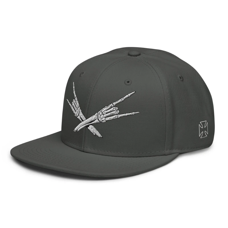 snapback-charcoal-gray-left-front-66bf52c416379 Metal X Skeleton Hands Multicolour Snapback Hats