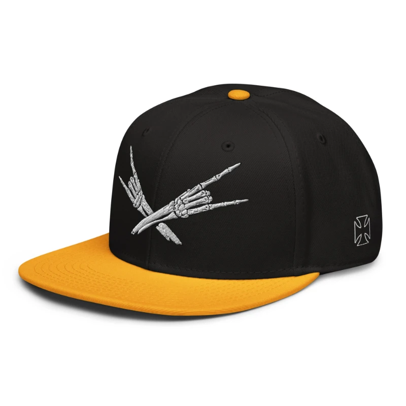 snapback-gold-black-black-left-front-66bf52c3ee8b3 Metal X Skeleton Hands Multicolour Snapback Hats