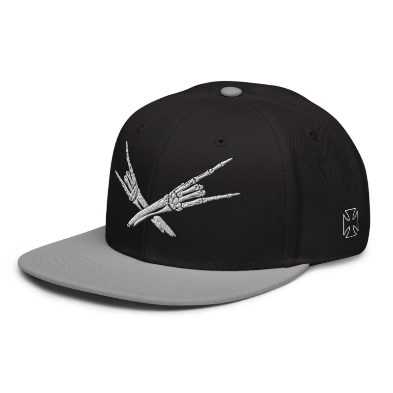 snapback-gray-black-black-left-front-66bf52c3e731e Metal X Skeleton Hands Multicolour Snapback Hats