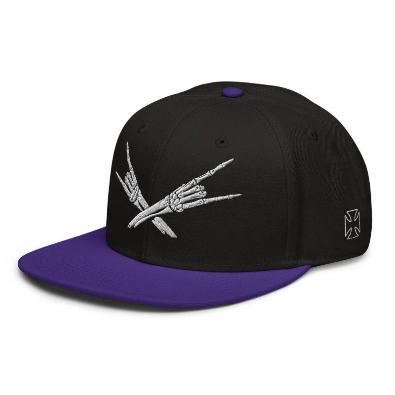 snapback-purple-black-black-left-front-66bf52c3df35b Metal X Skeleton Hands Multicolour Snapback Hats