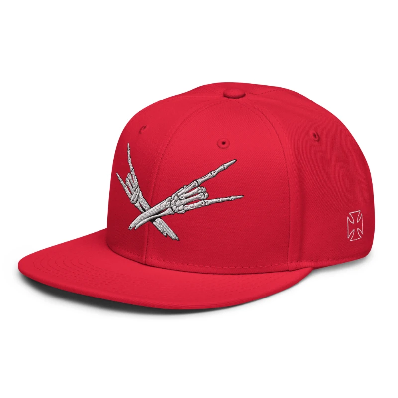 snapback-red-left-front-66bf52c409b85 Metal X Skeleton Hands Multicolour Snapback Hats