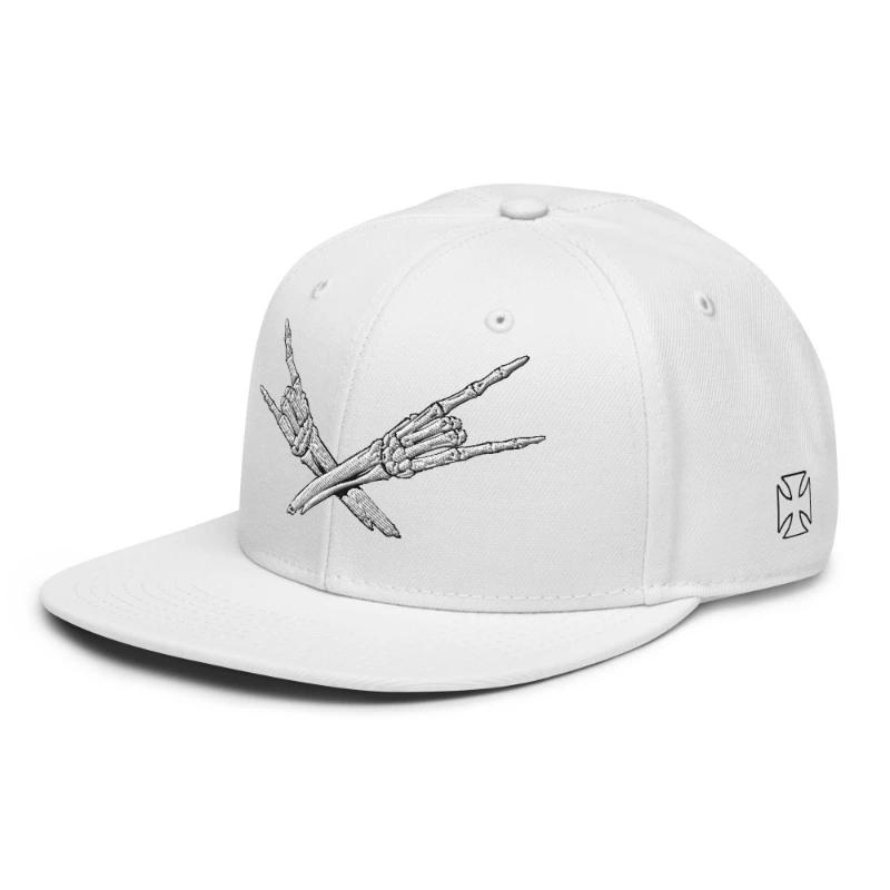snapback-white-left-front-66bf5635e8f49 Metal X Skeleton Hands Multicolour Snapback Hats