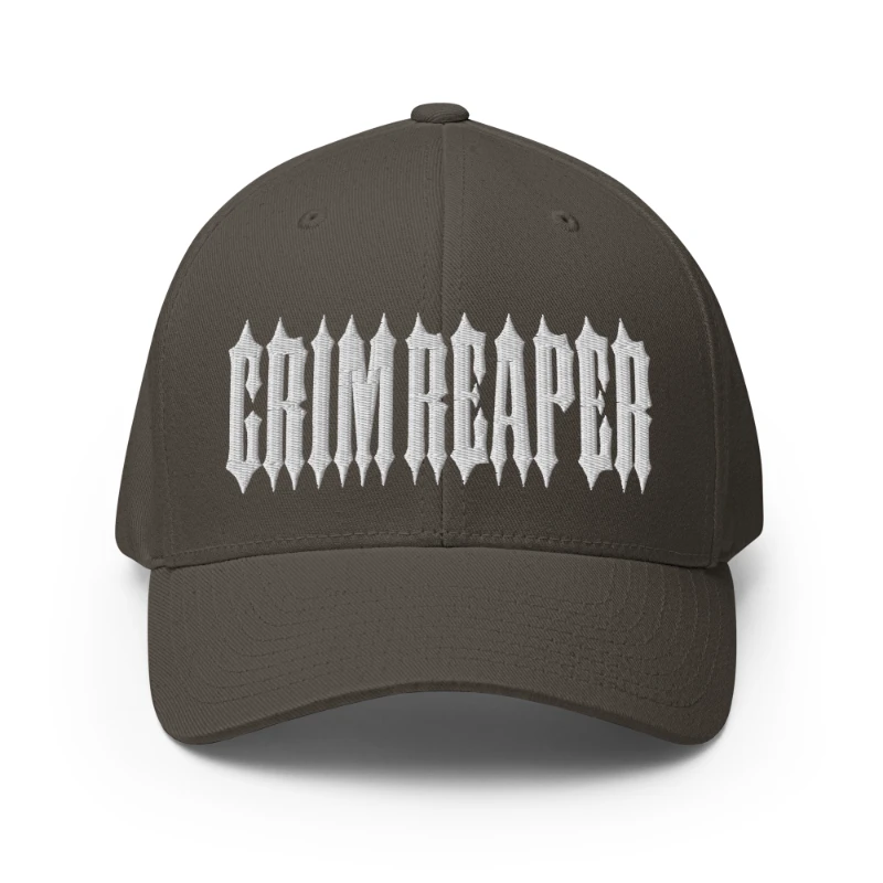 closed-back-structured-cap-dark-grey-front-66db1aa8729fd White Grim Reaper Multicolour Structured Twill Cap Flexfit