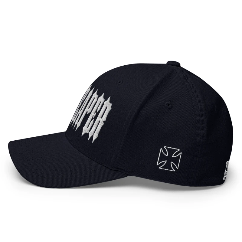 closed-back-structured-cap-dark-navy-left-66db1aa83d0ac White Grim Reaper Multicolour Structured Twill Cap Flexfit