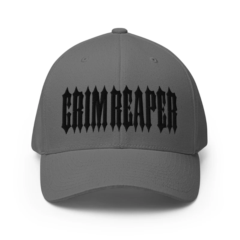 closed-back-structured-cap-grey-front-66db195c64a83 Black Grim Reaper Multicolour Structured Twill Cap Flexfit