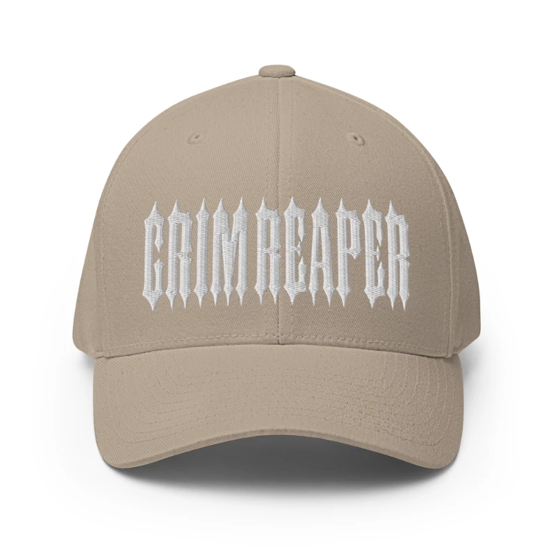 closed-back-structured-cap-khaki-front-66db1aa89cc99 White Grim Reaper Multicolour Structured Twill Cap Flexfit