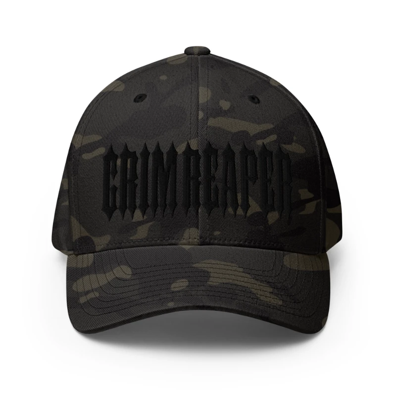 closed-back-structured-cap-multicam-black-front-66db1be7bdb00 Black Grim Reaper Multicolour Structured Twill Cap Flexfit
