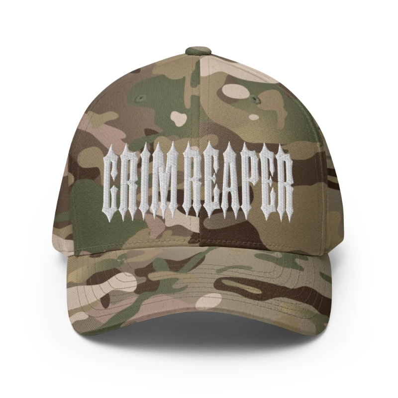 closed-back-structured-cap-multicam-green-front-66db1aa881243 White Grim Reaper Multicolour Structured Twill Cap Flexfit