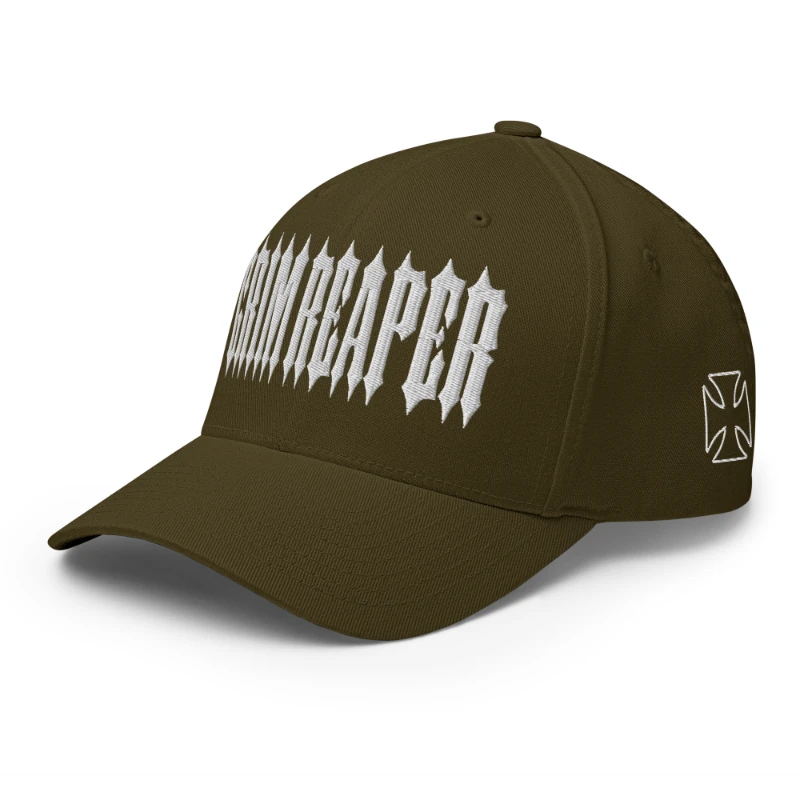 closed-back-structured-cap-olive-left-front-66db1aa871a75 White Grim Reaper Multicolour Structured Twill Cap Flexfit