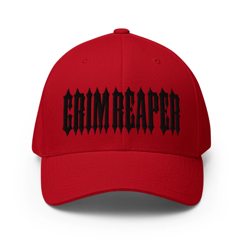 closed-back-structured-cap-red-front-66db195c5115e Black Grim Reaper Multicolour Structured Twill Cap Flexfit