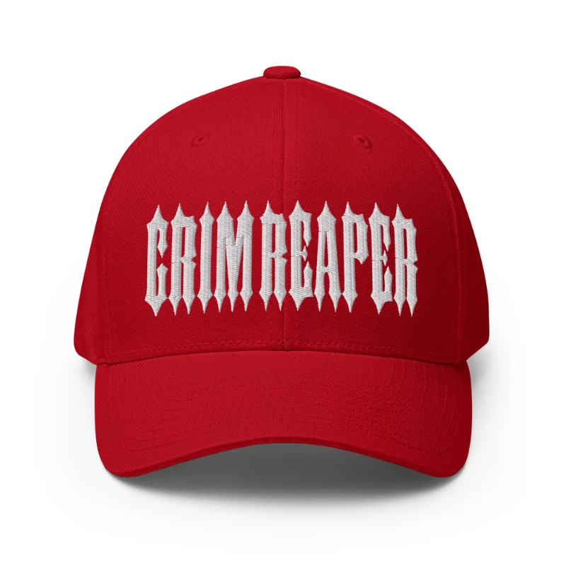 closed-back-structured-cap-red-front-66db1aa852460 White Grim Reaper Multicolour Structured Twill Cap Flexfit